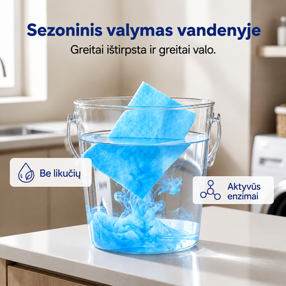 🧻Ribotą laiką – 52 % nuolaida💧🧹Vandenyje tirpstančios grindų valymo servetėlės