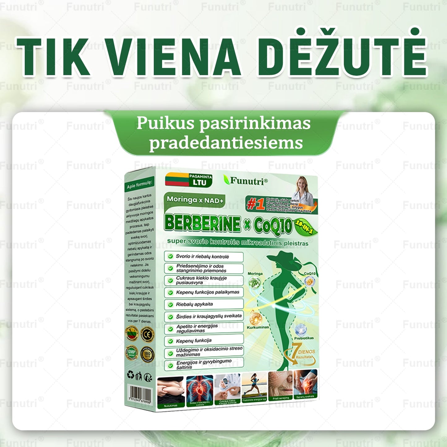 Oficiali parduotuvė 🌿Funutri® 10 in 1 medžiagų apykaitos formuojanti pleistras su nano mikroadatomis (Tik vieną kartą per dieną, matomi pokyčiai jau po 7 dienų) Skirta žmonėms, turintiems nutukimą, cukrinį diabetą, miego apnėją.