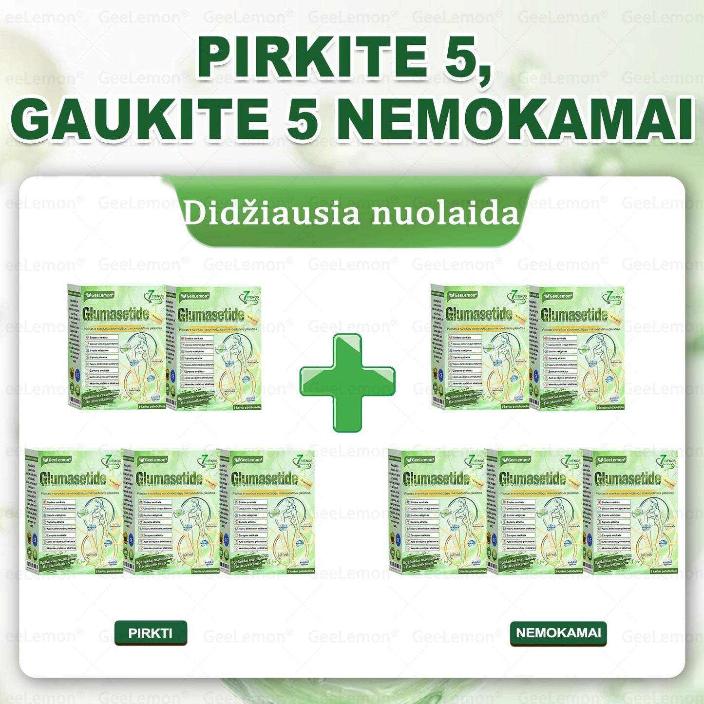 👉 Oficialus sertifikavimas 🔥 Tūkstančiai patenkintų vartotojų Lietuvoje🎁 𝐆𝐞𝑒𝐿𝑒𝐦𝐨𝐧® 𝐆𝐥𝐮𝐦𝐚𝐬𝐞𝐭𝐢𝐝𝐞 8 viename Liekninantis ir sveikatinantis nano pleistras su mikroadatomis 🇱🇹 (Tik kartą per dieną, matomi pokyčiai jau per 7 dienas)  ✅
