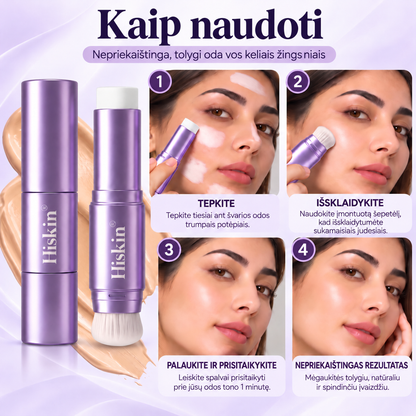 🔥 LIKO TIK 2 VALANDOS · 80% NUOLAIDA!  „Hiskin®“ dvipusis spalvą keičiantis makiažo pagrindo pieštukas | Užmaskuoja amžiaus dėmes, išlygina smulkias raukšleles ir drėkina odą – su integruotu šepetėliu jaunatviškam švytėjimui!