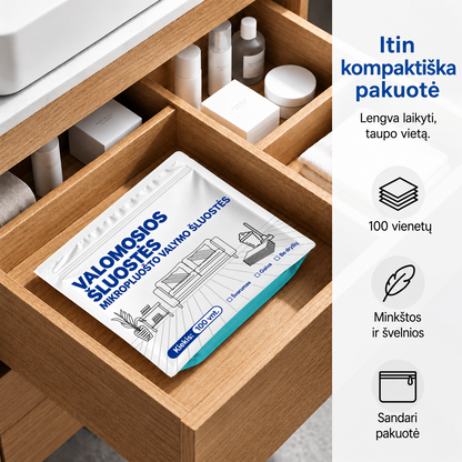 🧻Ribotą laiką – 52 % nuolaida💧🧹Vandenyje tirpstančios grindų valymo servetėlės